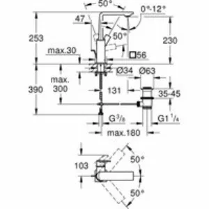 Смеситель для раковины GROHE Allure с донным клапаном, L-Size, темный графит глянец (32146A01) Смеситель для раковины GROHE Allure с донным клапаном, L-Size, темный графит глянец (32146A01)