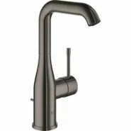 Смеситель для раковины GROHE Essence с донным клапаном, L-size, темный графит глянцевый (24174A01)