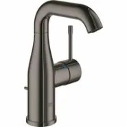 Смеситель для раковины GROHE Essence с донным клапаном, M-size, темный графит глянцевый (24173A01)