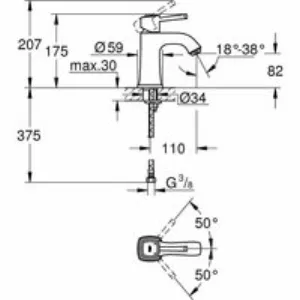 Смеситель для раковины GROHE Grandera, теплый закат глянец (23310DA0) Смеситель для раковины GROHE Grandera, теплый закат глянец (23310DA0)