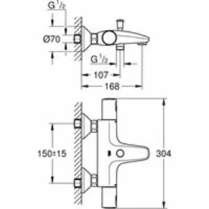 Термостат для ванны GROHE Precision Start внешнего монтажа, матовый черный (345982430) Термостат для ванны GROHE Precision Start внешнего монтажа, матовый черный (345982430)