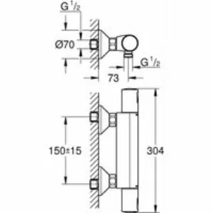 Термостат для душа GROHE Precision Start внешнего монтажа, матовый черный (345942430) Термостат для душа GROHE Precision Start внешнего монтажа, матовый черный (345942430)