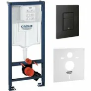 Система инсталляции для унитаза GROHE Solido 5 в 1 с панелью смыва Even, фантомный черный (1000046)
