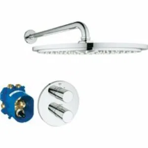 Набор GROHE Grohtherm 3000 Cosmopolitan для душа с термостатом и верхним душем GROHE Rainshower Cosmopolitan 310, хром (34571000) Набор GROHE Grohtherm 3000 Cosmopolitan для душа с термостатом и верхним душем GROHE Rainshower Cosmopolitan 310, хром (34571000)