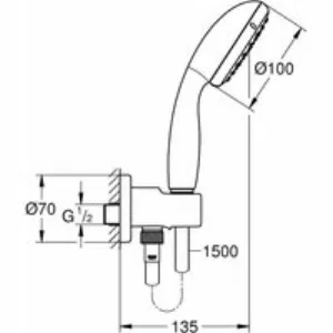 Душевая система GROHE Tempesta 250 со смесителем для душа, хром (NSB0164) Душевая система GROHE Tempesta 250 со смесителем для душа, хром (NSB0164)