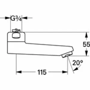 Излив для смесителей GROHE (вынос 115 мм), хром (13461000) Излив для смесителей GROHE (вынос 115 мм), хром (13461000)