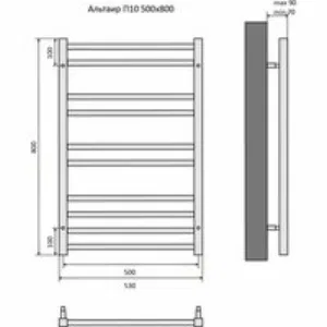 Полотенцесушитель водяной Aquatek Альтаир П10 500x800, черный муар AQ KK1080BL Полотенцесушитель водяной Aquatek Альтаир П10 500x800, черный муар AQ KK1080BL