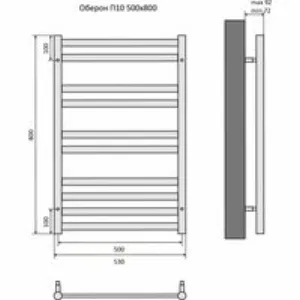 Полотенцесушитель водяной Aquatek Оберон П10 500x800, черный муар AQ RO1080BL Полотенцесушитель водяной Aquatek Оберон П10 500x800, черный муар AQ RO1080BL