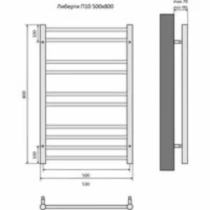 Полотенцесушитель водяной Aquatek Либерти П10 500x800, черный муар AQ RR1080BL Полотенцесушитель водяной Aquatek Либерти П10 500x800, черный муар AQ RR1080BL