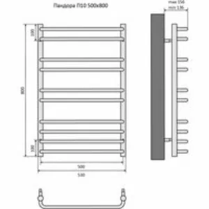Полотенцесушитель водяной Aquatek Пандора П10 500x800, черный муар AQ RRC1080BL Полотенцесушитель водяной Aquatek Пандора П10 500x800, черный муар AQ RRC1080BL