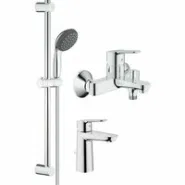 Комплект смесителей GROHE Start Edge для раковины, ванны с душевым гарнитуром, хром (120210)