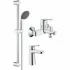 Комплект смесителей GROHE Start Edge для раковины, ванны с душевым гарнитуром, хром (120210) Комплект смесителей GROHE Start Edge для раковины, ванны с душевым гарнитуром, хром (120210)