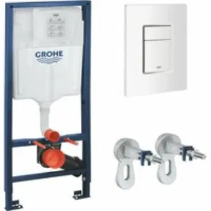 Комплект инсталляции для унитаза GROHE Rapid SL 3 в 1 с панелью смыва Skate Cosmopolitan, альпин-белый (38772SH0) Комплект инсталляции для унитаза GROHE Rapid SL 3 в 1 с панелью смыва Skate Cosmopolitan, альпин-белый (38772SH0)