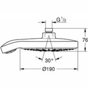 Верхний душ GROHE Power&Soul Cosmopolitan 190, 4 режима, белая луна (27764LS0) Верхний душ GROHE Power&Soul Cosmopolitan 190, 4 режима, белая луна (27764LS0)