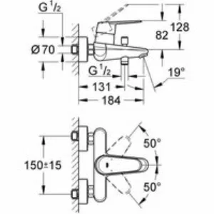Душевая система GROHE Tempesta System 200 со смесителем для ванны, хром (NB0071/S) Душевая система GROHE Tempesta System 200 со смесителем для ванны, хром (NB0071/S)