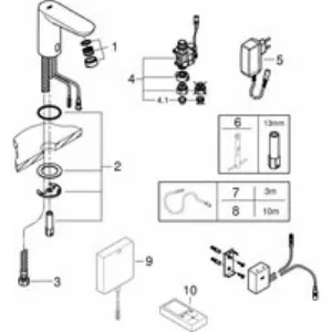 Кран для раковины GROHE Eurosmart Cosmopolitan E Bluetooth инфракрасный, без функции смешивания, хром (36409000) Кран для раковины GROHE Eurosmart Cosmopolitan E Bluetooth инфракрасный, без функции смешивания, хром (36409000)