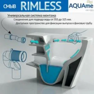 Унитаз AQUAme подвесной с сиденьем с микролифтом, белый AQM2002 Унитаз AQUAme подвесной с сиденьем с микролифтом, белый AQM2002