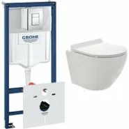 Комплект инсталляции GROHE 38775001 с унитазом AQUAme AQM2002 и сиденьем с микролифтом (NW0167/S)
