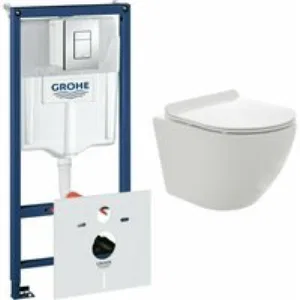 Комплект инсталляции GROHE 38775001 с унитазом AQUAme AQM2002PRO и сиденьем с микролифтом (NW0168/S) Комплект инсталляции GROHE 38775001 с унитазом AQUAme AQM2002PRO и сиденьем с микролифтом (NW0168/S)