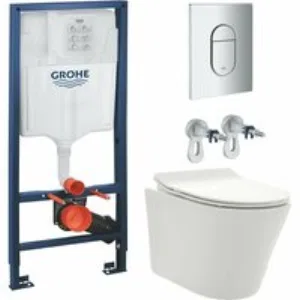 Комплект инсталляции GROHE NW0145/S с унитазом AQUAme AQM2001 и сиденьем с микролифтом (NW0181/S) Комплект инсталляции GROHE NW0145/S с унитазом AQUAme AQM2001 и сиденьем с микролифтом (NW0181/S)