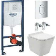 Комплект инсталляции GROHE NW0145/S с унитазом AQUAme AQM2004 и сиденьем с микролифтом (NW0184/S)