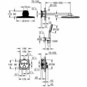 Душевая система GROHE Grohtherm SmartControl с термостатом для душа, хром (34863000) Душевая система GROHE Grohtherm SmartControl с термостатом для душа, хром (34863000)