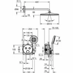 Душевая система GROHE Grohtherm SmartControl с термостатом для душа, хром (34866000) Душевая система GROHE Grohtherm SmartControl с термостатом для душа, хром (34866000)