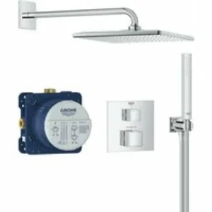 Душевая система GROHE Grontherm Cube с термостатом для душа, хром (34868000) Душевая система GROHE Grontherm Cube с термостатом для душа, хром (34868000)