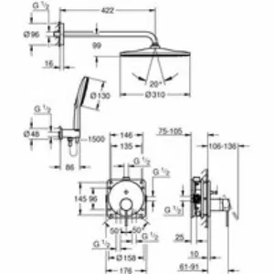 Душевая система GROHE Essence со смесителем для душа, холодный рассвет глянец (25287GL0) Душевая система GROHE Essence со смесителем для душа, холодный рассвет глянец (25287GL0)