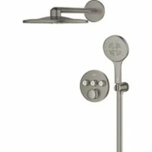 Душевая система GROHE Grohtherm SmartControl с термостатом для душа, темный графит матовый (34863AL0) Душевая система GROHE Grohtherm SmartControl с термостатом для душа, темный графит матовый (34863AL0)