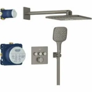Душевая система GROHE Grohtherm SmartControl с термостатом для душа, темный графит матовый (34864AL0) Душевая система GROHE Grohtherm SmartControl с термостатом для душа, темный графит матовый (34864AL0)