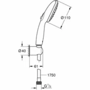 Душевой набор GROHE Tempesta 110, 3 режима, 1750 мм, 13,5 л/мин, хром (27849003) Душевой набор GROHE Tempesta 110, 3 режима, 1750 мм, 13,5 л/мин, хром (27849003)