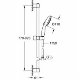 Душевой гарнитур GROHE Tempesta 110, 2 режима струи, душевая штанга 900 мм, 7,4 л/мин, хром (26163003) Душевой гарнитур GROHE Tempesta 110, 2 режима струи, душевая штанга 900 мм, 7,4 л/мин, хром (26163003)