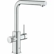 Смеситель для кухонной мойки GROHE Blue Pure Minta c вытяжным изливом, функцией фильтрации, без фильтра в комплекте, хром (30601000)