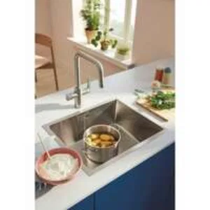 Смеситель для кухонной мойки GROHE Blue Pure Start с функцией фильтрации, без фильтра в комплекте, суперсталь (30595DC0) Смеситель для кухонной мойки GROHE Blue Pure Start с функцией фильтрации, без фильтра в комплекте, суперсталь (30595DC0)