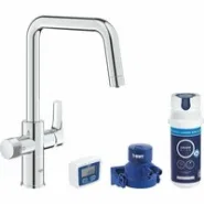 Смеситель для кухонной мойки GROHE Blue Pure Start с функцией фильтрации, с угольным фильтром в комплекте, хром (30596000)