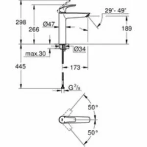 Смеситель для раковины GROHE Eurosmart, XL-size, черный (239712433) Смеситель для раковины GROHE Eurosmart, XL-size, черный (239712433)