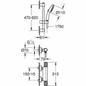 Термостат для душа GROHE Grohtherm 1000 Performance с душевым гарнитуром, хром (34834001) Термостат для душа GROHE Grohtherm 1000 Performance с душевым гарнитуром, хром (34834001)