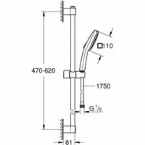 Душевой гарнитур GROHE Tempesta Cube 110, 2 режима струи, душевая штанга 600 мм, 7,4 л/мин, черный (267482433) Душевой гарнитур GROHE Tempesta Cube 110, 2 режима струи, душевая штанга 600 мм, 7,4 л/мин, черный (267482433)