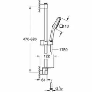 Душевой гарнитур GROHE Tempesta Cube 110 с мыльницей, 2 режима струи, душевая штанга 600 мм, 7,4 л/мин, хром (26907003) Душевой гарнитур GROHE Tempesta Cube 110 с мыльницей, 2 режима струи, душевая штанга 600 мм, 7,4 л/мин, хром (26907003)