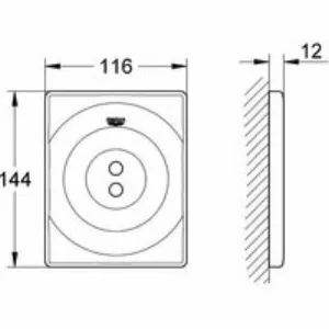 Панель смыва для писсуара GROHE Tectron Surf, хром (37336000) Панель смыва для писсуара GROHE Tectron Surf, хром (37336000)