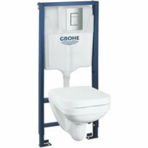 Комплект инсталляции GROHE Solido 4 в 1 с подвесным унитазом и сиденьем (39552000) Комплект инсталляции GROHE Solido 4 в 1 с подвесным унитазом и сиденьем (39552000)