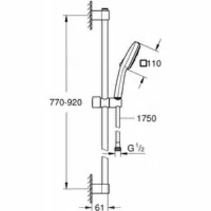 Душевой гарнитур GROHE Tempesta Cube 110, 3 режима струи, душевая штанга 900 мм, 13,5 л/мин, хром (27789003) Душевой гарнитур GROHE Tempesta Cube 110, 3 режима струи, душевая штанга 900 мм, 13,5 л/мин, хром (27789003)