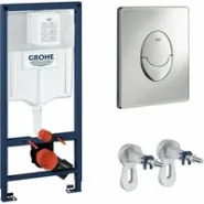Система инсталляции для унитаза GROHE Rapid SL 3 в 1 с панелью смыва Skate Air, хром (NW0142)