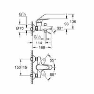 Смеситель для ванны GROHE Euroeco, хром (32743001) Смеситель для ванны GROHE Euroeco, хром (32743001)