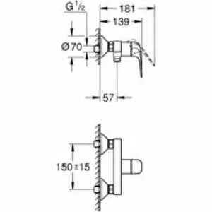 Смеситель для душа GROHE Euroeco, хром (32740001) Смеситель для душа GROHE Euroeco, хром (32740001)
