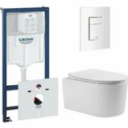 Комплект инсталляции GROHE 38772SH0 с унитазом Aquatek МИЯ и сиденьем с микролифтом (NW0160)