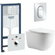 Комплект инсталляции GROHE NW0145/S с унитазом Aquatek КЛАССИК и сиденьем с микролифтом (NW0161)