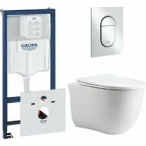 Комплект инсталляции GROHE NW0145/S с унитазом Aquatek КЛАССИК и сиденьем с микролифтом (NW0161) Комплект инсталляции GROHE NW0145/S с унитазом Aquatek КЛАССИК и сиденьем с микролифтом (NW0161)