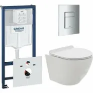 Комплект инсталляции GROHE 38775001 с унитазом AQUAme AQM2002 и сиденьем с микролифтом (NW0167)